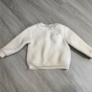 Old Navy Cream Fleece Sweater with Heart Accent